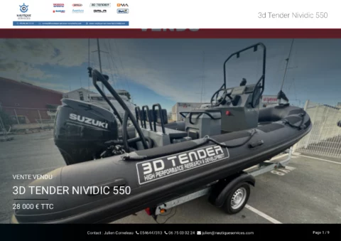 3d tender Nividic 550 Hypalon - Suzuki DF80cv - Remorque routière - photo 16