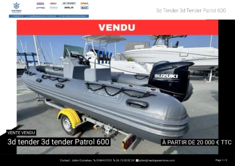 3d tender Patrol 600 - Suzuki DF140 - Remorque Routière Draxer - photo 26