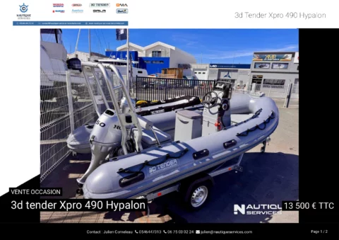 3d tender Xpro 490 Hypalon - Honda 50cv - Remorque routière - photo 10