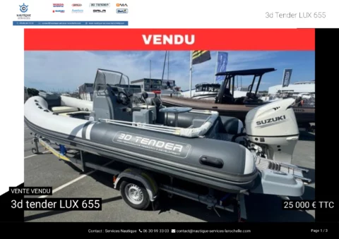3D Tender Lux 655 - Suzuki 140cv - Remorque routière - photo 10