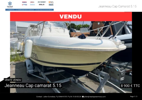 Jeanneau Cap Camarat 5.15 - Suzuki DF50 - Remorque routière - photo 7