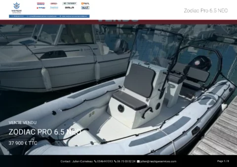 Zodiac Pro 6.5 NEO - Mercury 150 Pro XS - Remorque routière océane - photo 11