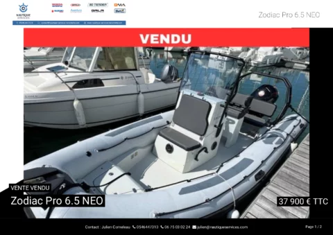 Zodiac Pro 6.5 NEO - Mercury 150 Pro XS - Remorque routière océane - photo 10