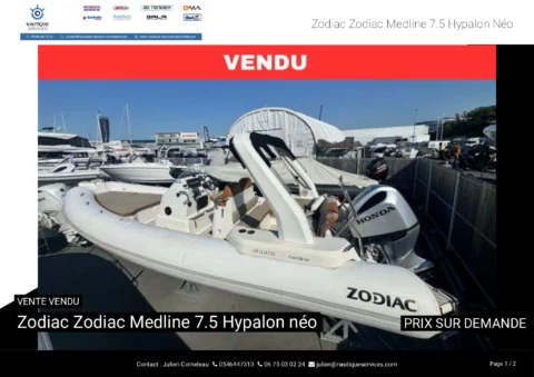Zodiac Medline 7.5 - Honda 225cv électrique - photo 8