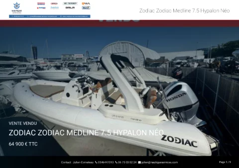 Zodiac Medline 7.5 - Honda 225cv électrique - photo 9