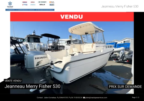 Jeanneau Merry Fisher 530 - Honda 75cv - photo 9