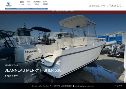 Jeanneau Merry Fisher 530 - Honda 75cv - photo 10