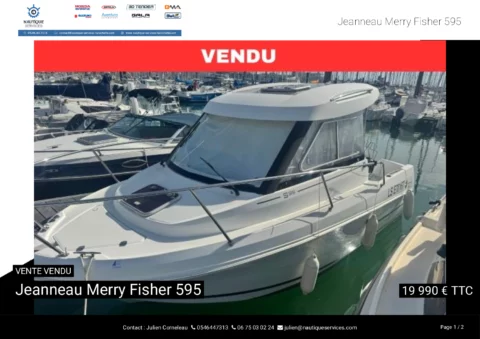Jeanneau Merry Fisher 595 - Yamaha 100cv - photo 16
