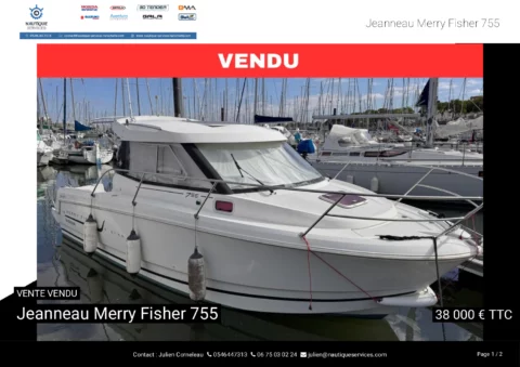 Jeanneau Merry Fisher 755 - Honda 150cv - photo 26