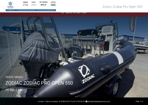 Zodiac Pro open 550 Hypalon - Yamaha F115 19h - Remorque Pam - photo 11
