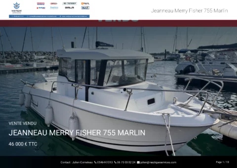 Jeanneau Merry Fisher 755 Marlin - Honda 200cv - photo 26