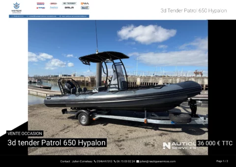 3D Tender Patrol 650 Hypalon - Suzuki 140cv - Remorque routière - photo 14