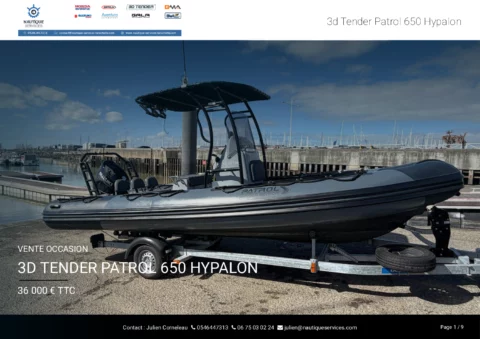 3D Tender Patrol 650 Hypalon - Suzuki 140cv - Remorque routière - photo 15