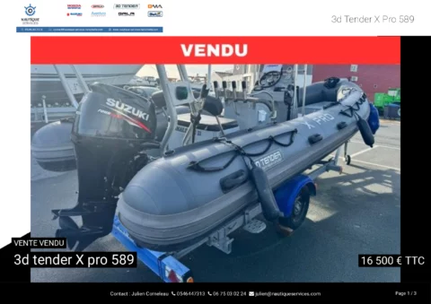 3D Tender xpro 589 - Suzuki 90cv - Remorque routière - photo 11